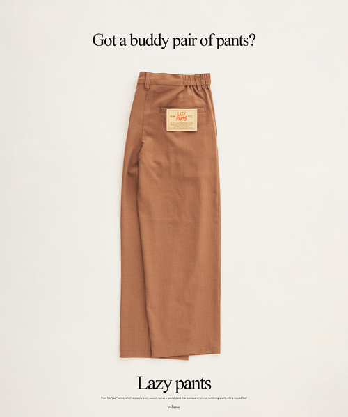 JOURNAL STANDARD relume（ジャーナルスタンダード　レリューム）の「バルジ ツイル 1タック ”レイジー” ライトスラックス（スラックス・メンズ・キャメル/サックスブルー/ブラック/チャコールグレー・LARGE/MEDIUM/SMALL）」の4枚目の写真