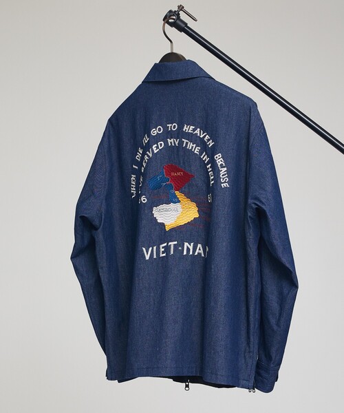 TAION(タイオン)の「【TAION / タイオン】NON DOWN REVERSIBLE VET BLOUSON /ノンダウン リバーシブル 刺繍 ブルゾン/べトジャン/ユニセックス 【WEB限定】(ブルゾン・メンズ・ホワイト系その他/ブラック系その他/ブルー系その他・M/L)」の8枚目の写真