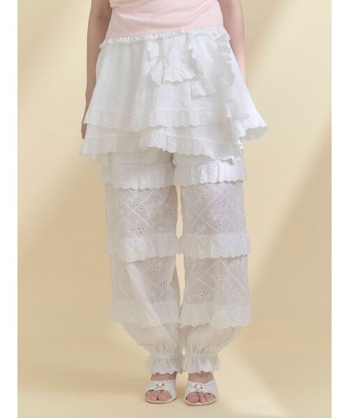 merry jenny（メリージェニー）の「switchレースバルーンパンツ（その他パンツ・レディース・オフホワイト/ブラック・FREE）」の6枚目の写真