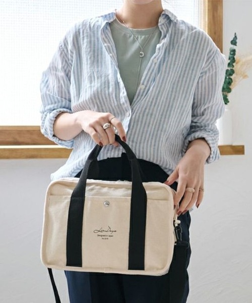 LIZDAYS（リズデイズ）の「LIZDAYS キャンバス2WAYトート（ショルダーバッグ・レディース・ベージュ系その他/ホワイト系その他/ホワイト系その他3/ダークグレー/ブラック系その他2/ブラック系その他/ライトブラウン/ホワイト系その他2・FREE）」の14枚目の写真