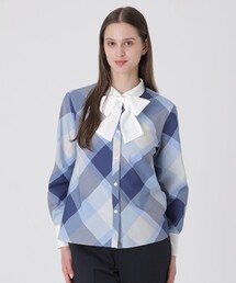 BLUE LABEL CRESTBRIDGE | クレストブリッジチェックリボンブラウス(シャツ/ブラウス)