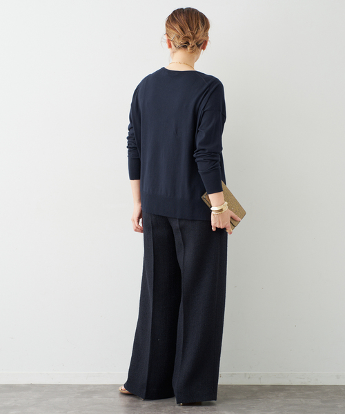 Deuxieme Classe（ドゥーズィエムクラス）の「*Sea Island Vネック ニット（ニット/セーター・レディース・ブラック/アイボリー/ネイビー・FREE）」の13枚目の写真