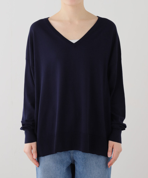 Deuxieme Classe（ドゥーズィエムクラス）の「*Sea Island Vネック ニット（ニット/セーター・レディース・ブラック/アイボリー/ネイビー・FREE）」の14枚目の写真