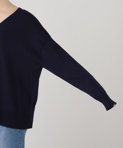 Deuxieme Classe（ドゥーズィエムクラス）の「*Sea Island Vネック ニット（ニット/セーター・レディース・ブラック/アイボリー/ネイビー・FREE）」の17枚目の写真