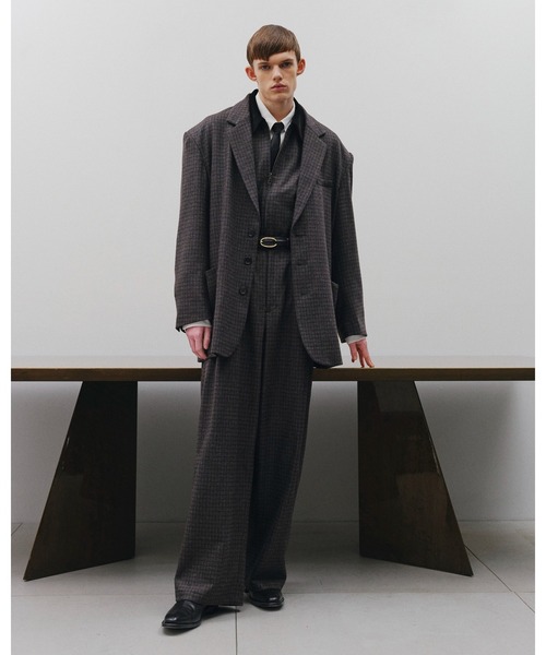 Juha(ユハ)の「CHECK WIDE EASY PANTS(スラックス・メンズ・ベージュ/ブラウン・4/3/2)」の10枚目の写真