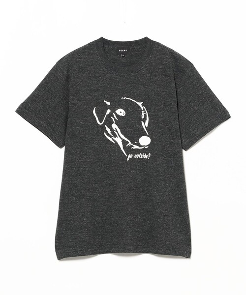 BEAMS T(ビームスティー)の「BEAMS / DOG Go Outside? T-shirt(Tシャツ/カットソー・メンズ・ホワイト/ブラック系その他4・M/XL/S/L)」の1枚目の写真