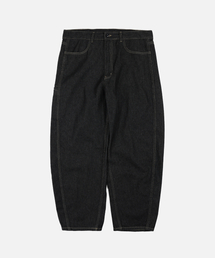 CURVED DENIM PANTS _ BLACK