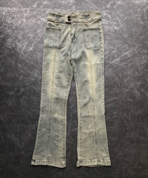 Teem Store(チームストア)の「ハイウエスト美脚ヴィンテージ風フレアデニムパンツ(デニムパンツ・レディース・ブルー・L/M)」の9枚目の写真