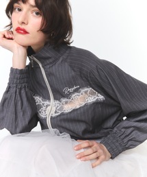 Rosy luce（ロージールーチェ）の「LACE LINE ZIP BLOUSON（レースラインジップブルゾン）（ブルゾン）」