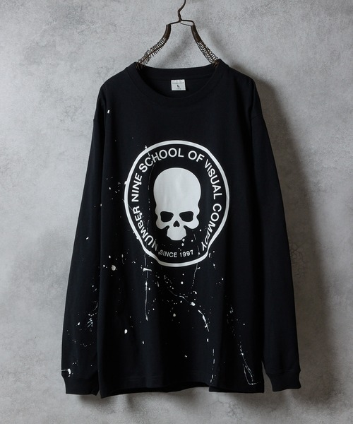 NUMBER (N)INE(ナンバーナイン)の「HAND PAINTED SCHOOL OF VISUAL COMEDY PRINTED CLASSIC L/S T-SHIRT / ハンドペイント スカルモチーフ プリント ロンT(Tシャツ/カットソー・メンズ・ホワイト/ブラック・M/XL/L)」の3枚目の写真