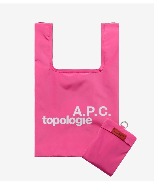 A.P.C.（アーペーセー）の「MINI KONBINI A.P.C. TOPOLOGIE（トートバッグ・メンズ・ピンク/オレンジ・ONESIZE）」の4枚目の写真