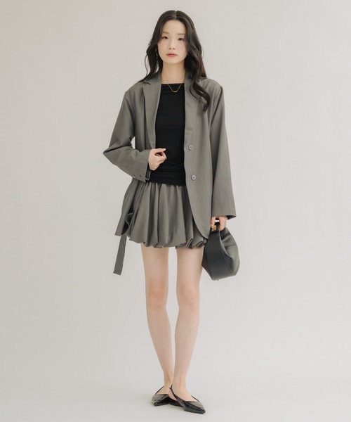 NEUNA(ヌナ)の「【セットアップ可能◎】ルナバルーンミニスカパン(スカート・レディース・グレー/ベージュ・LARGE/MEDIUM)」の6枚目の写真