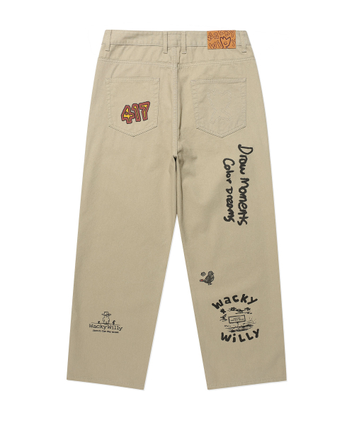 Wacky WiLLy(ワッキーウィリー)の「ストレートグラフィックデニムパンツベージュ(デニムパンツ・レディース・その他・SMALL/MEDIUM/LARGE/X-LARGE)」の3枚目の写真