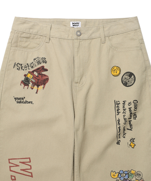 Wacky WiLLy(ワッキーウィリー)の「ストレートグラフィックデニムパンツベージュ(デニムパンツ・レディース・その他・SMALL/MEDIUM/LARGE/X-LARGE)」の4枚目の写真