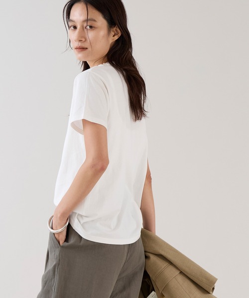 marmors（マルモア）の「【marmors】パールTシャツ（Tシャツ/カットソー・レディース・ホワイト/チャコールグレー・36）」の9枚目の写真