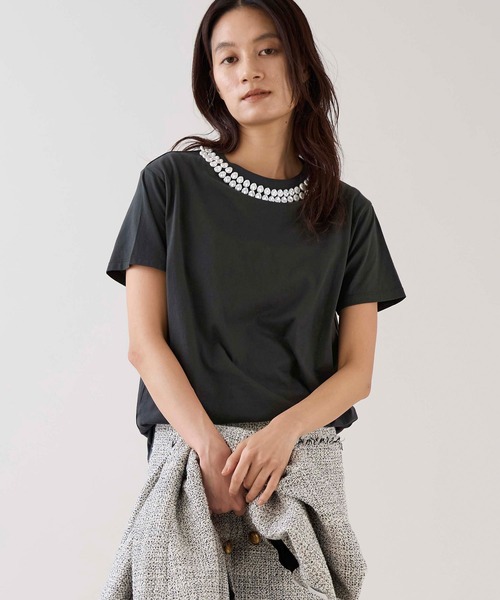 marmors（マルモア）の「【marmors】パールTシャツ（Tシャツ/カットソー・レディース・ホワイト/チャコールグレー・36）」の15枚目の写真