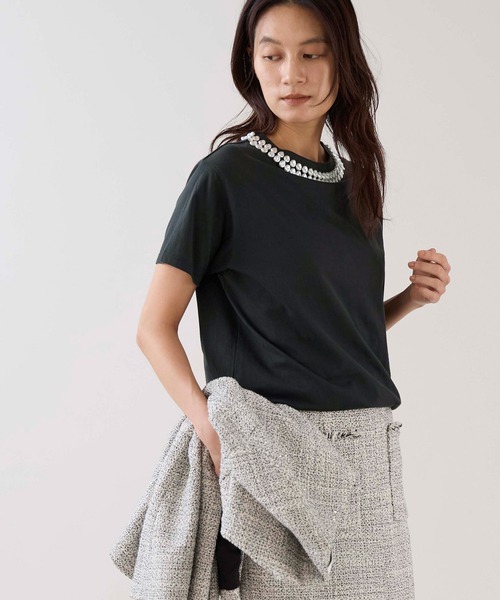 marmors（マルモア）の「【marmors】パールTシャツ（Tシャツ/カットソー・レディース・ホワイト/チャコールグレー・36）」の17枚目の写真