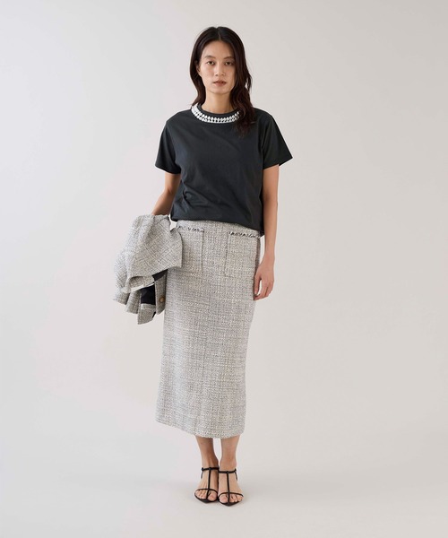 marmors（マルモア）の「【marmors】パールTシャツ（Tシャツ/カットソー・レディース・ホワイト/チャコールグレー・36）」の18枚目の写真