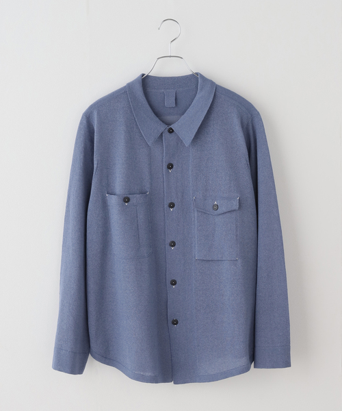 FRAMeWORK(フレームワーク)の「MEIAS LINEN CHAMBRAY KNIT シャツ(ニット/セーター・レディース・ブルー系その他・FREE)」の1枚目の写真