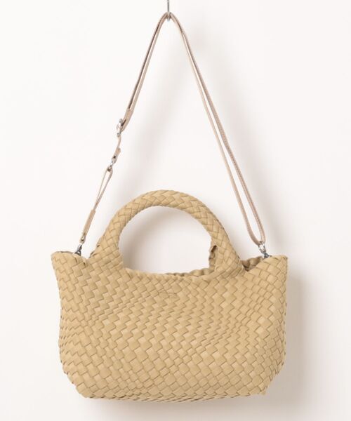 collex（コレックス）の「2WAYﾅｲﾛﾝﾃｰﾌﾟﾒｯｼｭﾄｰﾄ&amp;ｼｮﾙﾀﾞｰ（かごバッグ・レディース・ライトグレー/ベージュ・フリー）」の2枚目の写真