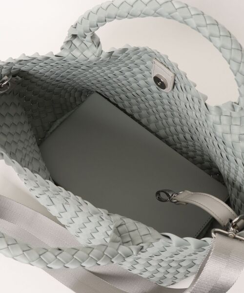 collex（コレックス）の「2WAYﾅｲﾛﾝﾃｰﾌﾟﾒｯｼｭﾄｰﾄ&amp;ｼｮﾙﾀﾞｰ（かごバッグ・レディース・ライトグレー/ベージュ・フリー）」の5枚目の写真