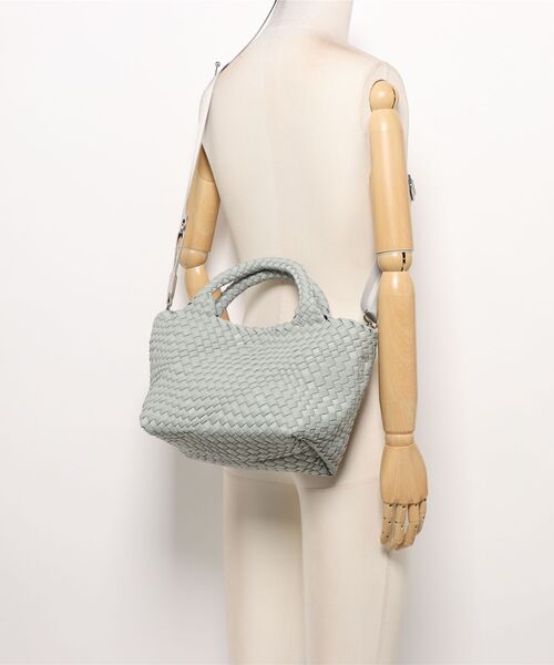 collex（コレックス）の「2WAYﾅｲﾛﾝﾃｰﾌﾟﾒｯｼｭﾄｰﾄ&amp;ｼｮﾙﾀﾞｰ（かごバッグ・レディース・ライトグレー/ベージュ・フリー）」の6枚目の写真