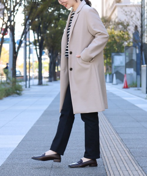NYLAUS(ナイラス)の「【SG】セミロングチェスターコート ロングコート(チェスターコート・レディース・ベージュ系その他/グレー/ブラック/ブラウン系その他/ネイビー/ホワイト系その他・LL/M/3L/S/L)」の1枚目の写真
