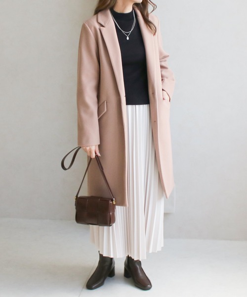 NYLAUS(ナイラス)の「【SG】セミロングチェスターコート ロングコート(チェスターコート・レディース・ベージュ系その他/グレー/ブラック/ブラウン系その他/ネイビー/ホワイト系その他/ベージュ/ピンク・LL/M/3L/S/L)」の8枚目の写真