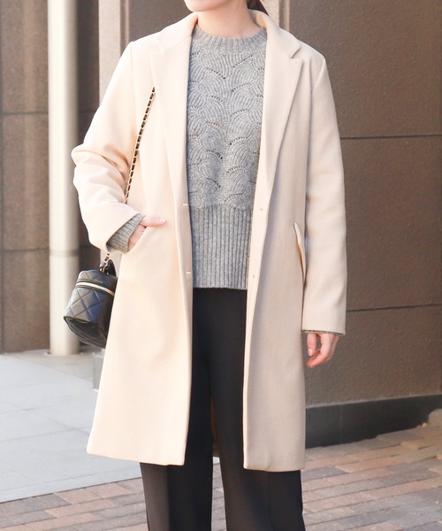 NYLAUS(ナイラス)の「【SG】セミロングチェスターコート ロングコート(チェスターコート・レディース・ベージュ系その他/グレー/ブラック/ブラウン系その他/ネイビー/ホワイト系その他・LL/M/3L/S/L)」の13枚目の写真
