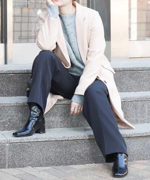 NYLAUS(ナイラス)の「【SG】セミロングチェスターコート ロングコート(チェスターコート・レディース・ベージュ系その他/グレー/ブラック/ブラウン系その他/ネイビー/ホワイト系その他・LL/M/3L/S/L)」の14枚目の写真
