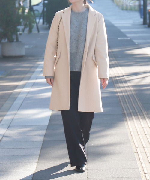 NYLAUS(ナイラス)の「【SG】セミロングチェスターコート ロングコート(チェスターコート・レディース・ベージュ系その他/グレー/ブラック/ブラウン系その他/ネイビー/ホワイト系その他・LL/M/3L/S/L)」の15枚目の写真