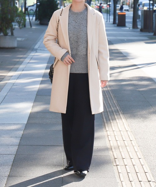 NYLAUS(ナイラス)の「【SG】セミロングチェスターコート ロングコート(チェスターコート・レディース・ベージュ系その他/グレー/ブラック/ブラウン系その他/ネイビー/ホワイト系その他・LL/M/3L/S/L)」の16枚目の写真