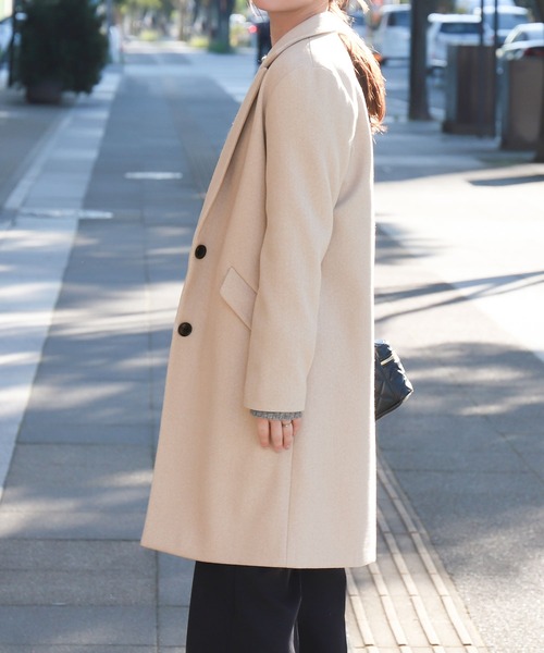 NYLAUS(ナイラス)の「【SG】セミロングチェスターコート ロングコート(チェスターコート・レディース・ベージュ系その他/グレー/ブラック/ブラウン系その他/ネイビー/ホワイト系その他・LL/M/3L/S/L)」の17枚目の写真