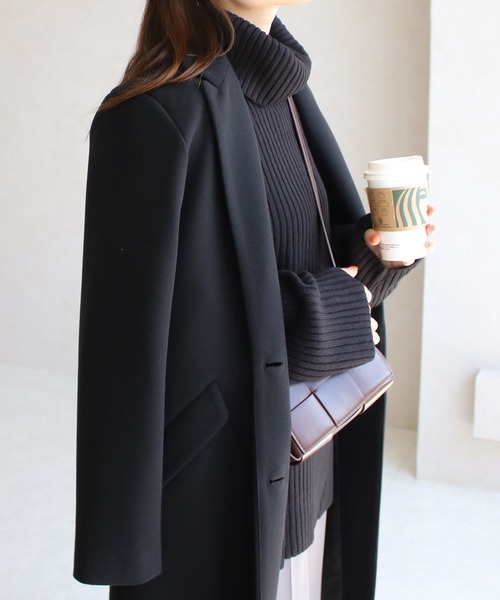 NYLAUS(ナイラス)の「【SG】セミロングチェスターコート ロングコート(チェスターコート・レディース・ベージュ系その他/グレー/ブラック/ブラウン系その他/ネイビー/ホワイト系その他・LL/M/3L/S/L)」の10枚目の写真