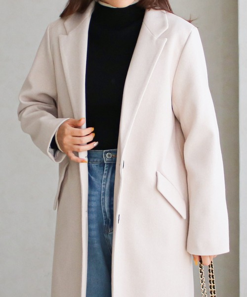 NYLAUS(ナイラス)の「【SG】セミロングチェスターコート ロングコート(チェスターコート・レディース・ベージュ系その他/グレー/ブラック/ブラウン系その他/ネイビー/ホワイト系その他・LL/M/3L/S/L)」の20枚目の写真