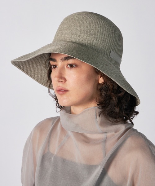 KIJIMA TAKAYUKI（キジマ　タカユキ）の「KIJIMA TAKAYUKI PAPER BRAID BOWLER HAT（ハット・レディース・ライトグレー/ブラック・57/59）」の2枚目の写真