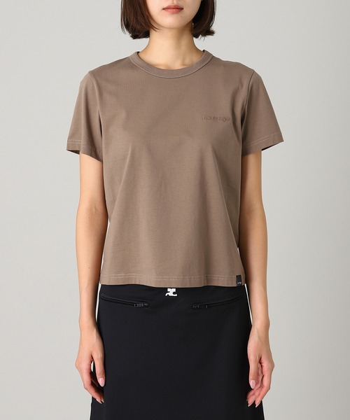 courreges(クレージュ)の「EMBROIDERED T-SHIRT 325JTS217JS0233(Tシャツ/カットソー・レディース・チャコールグレー/ホワイト/ブラウン/イエロー・SMALL)」の5枚目の写真