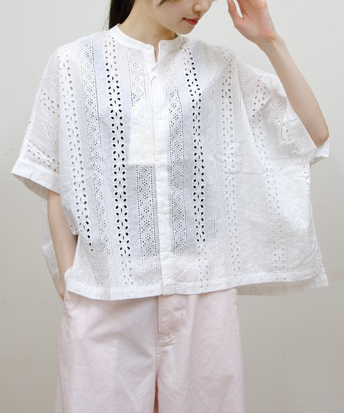 Vincent et Mireille(バンソンエミレイユ)の「VINCENT ET MIREILLE/ヴァンソン エ ミレイユ スリーブレスブラウス SLEEVELESS BLOUSE(シャツ/ブラウス・レディース・ホワイト/ブルー/ブラック・FREE)」の6枚目の写真