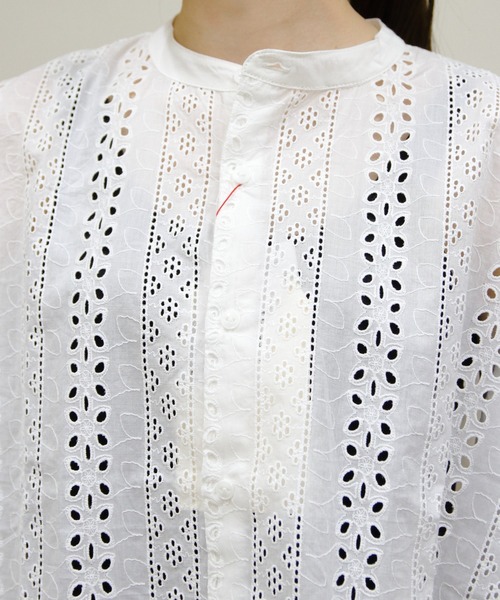 Vincent et Mireille(バンソンエミレイユ)の「VINCENT ET MIREILLE/ヴァンソン エ ミレイユ スリーブレスブラウス SLEEVELESS BLOUSE(シャツ/ブラウス・レディース・ホワイト/ブルー/ブラック・FREE)」の5枚目の写真