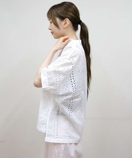 Vincent et Mireille(バンソンエミレイユ)の「VINCENT ET MIREILLE/ヴァンソン エ ミレイユ スリーブレスブラウス SLEEVELESS BLOUSE(シャツ/ブラウス・レディース・ホワイト/ブルー/ブラック・FREE)」の7枚目の写真