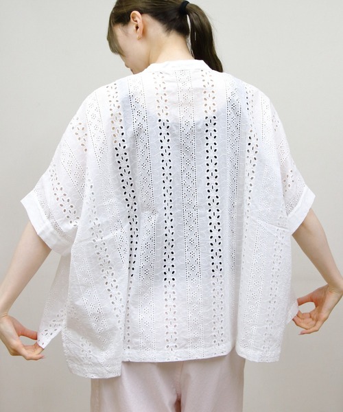Vincent et Mireille(バンソンエミレイユ)の「VINCENT ET MIREILLE/ヴァンソン エ ミレイユ スリーブレスブラウス SLEEVELESS BLOUSE(シャツ/ブラウス・レディース・ホワイト/ブルー/ブラック・FREE)」の8枚目の写真