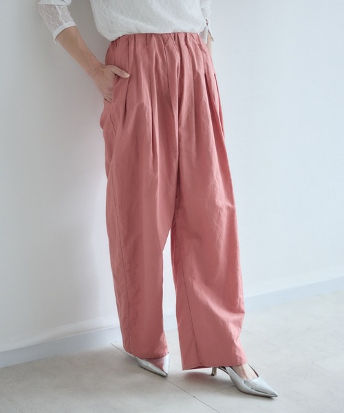 cloche タックデザイン麻混ワイドパンツ（その他パンツ）｜Paradise