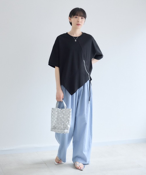 Paradise Picnic（パラダイスピクニック）の「cloche  タックデザイン麻混ワイドパンツ（その他パンツ・レディース・ピンク/カーキ/ブルー・FREE）」の6枚目の写真