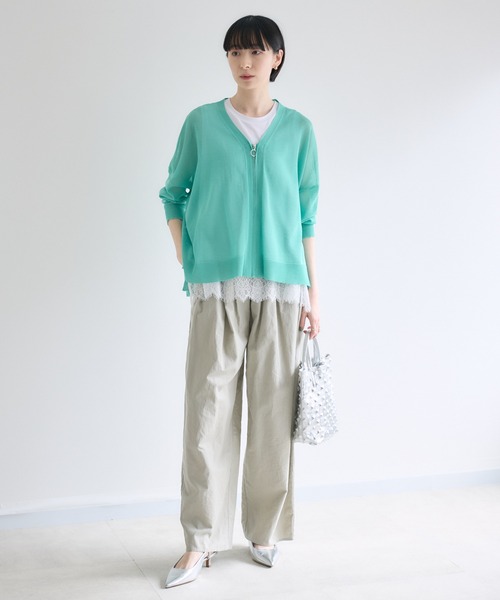 Paradise Picnic（パラダイスピクニック）の「cloche  タックデザイン麻混ワイドパンツ（その他パンツ・レディース・ピンク/カーキ/ブルー・FREE）」の10枚目の写真