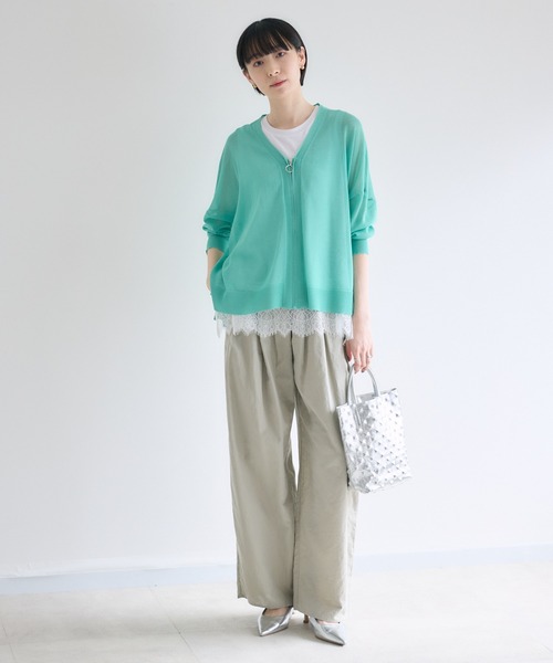 Paradise Picnic（パラダイスピクニック）の「cloche  タックデザイン麻混ワイドパンツ（その他パンツ・レディース・ピンク/カーキ/ブルー・FREE）」の11枚目の写真
