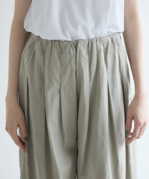 Paradise Picnic（パラダイスピクニック）の「cloche  タックデザイン麻混ワイドパンツ（その他パンツ・レディース・ピンク/カーキ/ブルー・FREE）」の13枚目の写真