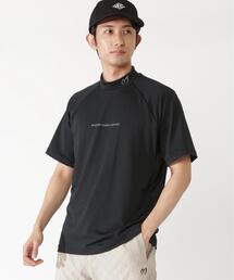 チェックジャガード半袖ハイネックカットソー（Tシャツ/カットソー