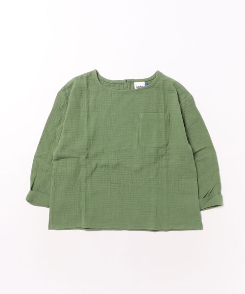 Catchup（ケチャップ）の「【2026SS】ガーゼトップス（シャツ/ブラウス・キッズ・ピンク/グリーン/ホワイト/ブラウン・100㎝/90㎝/130㎝/120㎝/110㎝）」の14枚目の写真