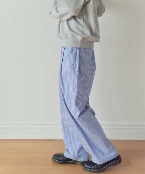 HOMEBODY THINGS(ホームバディ ティングズ)の「Stripe Pin-Tuck Pants (SKY BLUE)(その他パンツ・レディース・その他・FREE)」の3枚目の写真