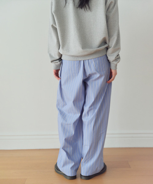 HOMEBODY THINGS(ホームバディ ティングズ)の「Stripe Pin-Tuck Pants (SKY BLUE)(その他パンツ・レディース・その他・FREE)」の4枚目の写真